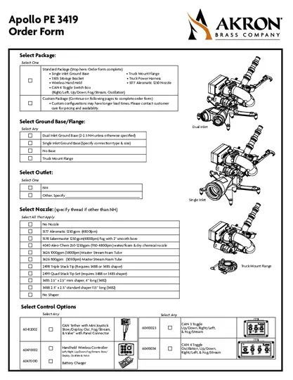Style 3419 Apollo PE Order Guide PDF preview