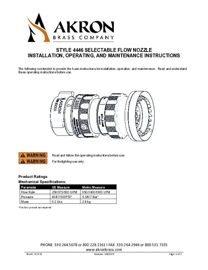 Style 4446 Operating Instructions PDF preview
