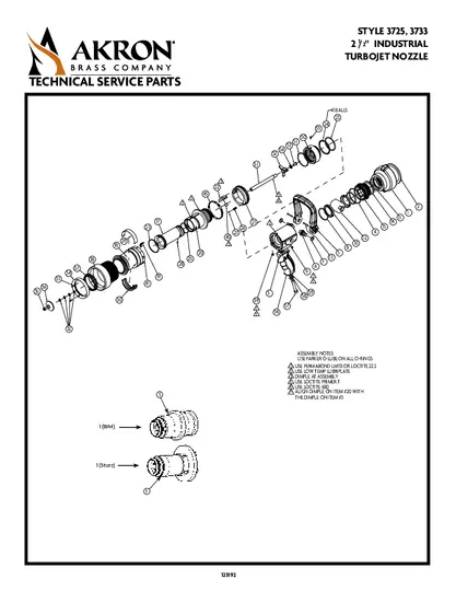 Style 3725 3733 Parts List 2 1 2 Industrial TurboJet Nozzle PDF preview