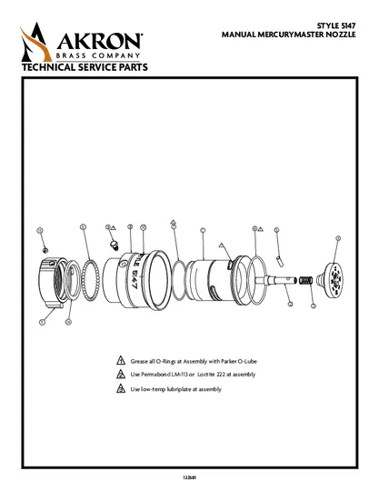Style 5147 Parts List Manual MercuryMaster Nozzle mfg after Feb 2011 PDF preview