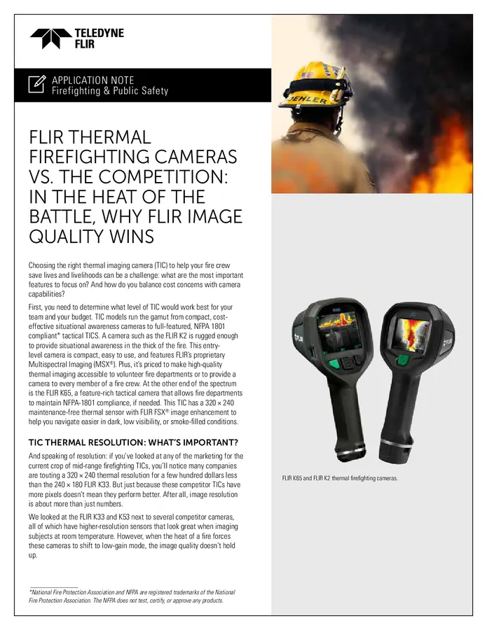 FLIR Thermal Firefighting Cameras Vs. The Competition cover