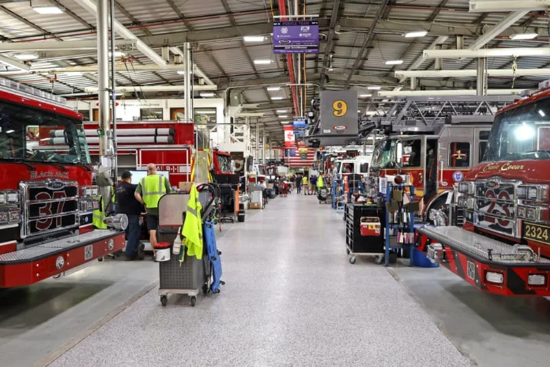 Pierce fire truck safety and production area