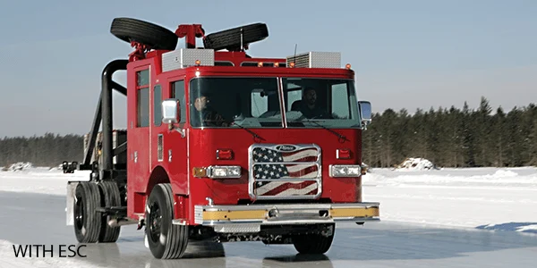 Pierce apparatus testing with electronic stability control
