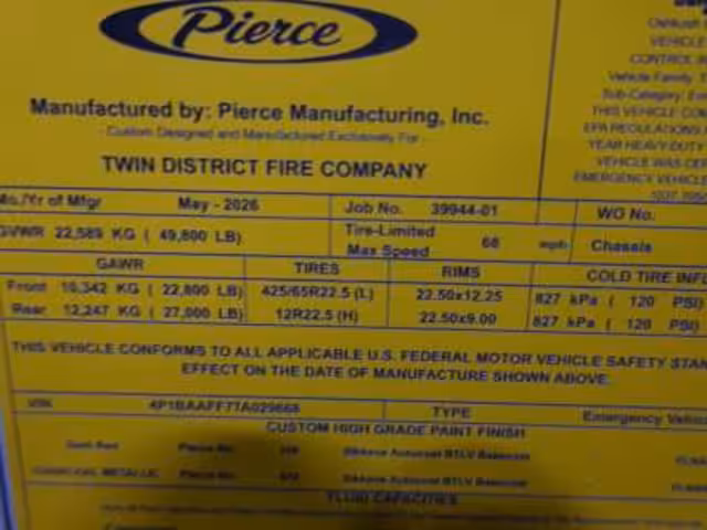 Twin District Volunteer Fire Company, NY (Truck 1) production progress photo from May 23, 2026 (img-014)