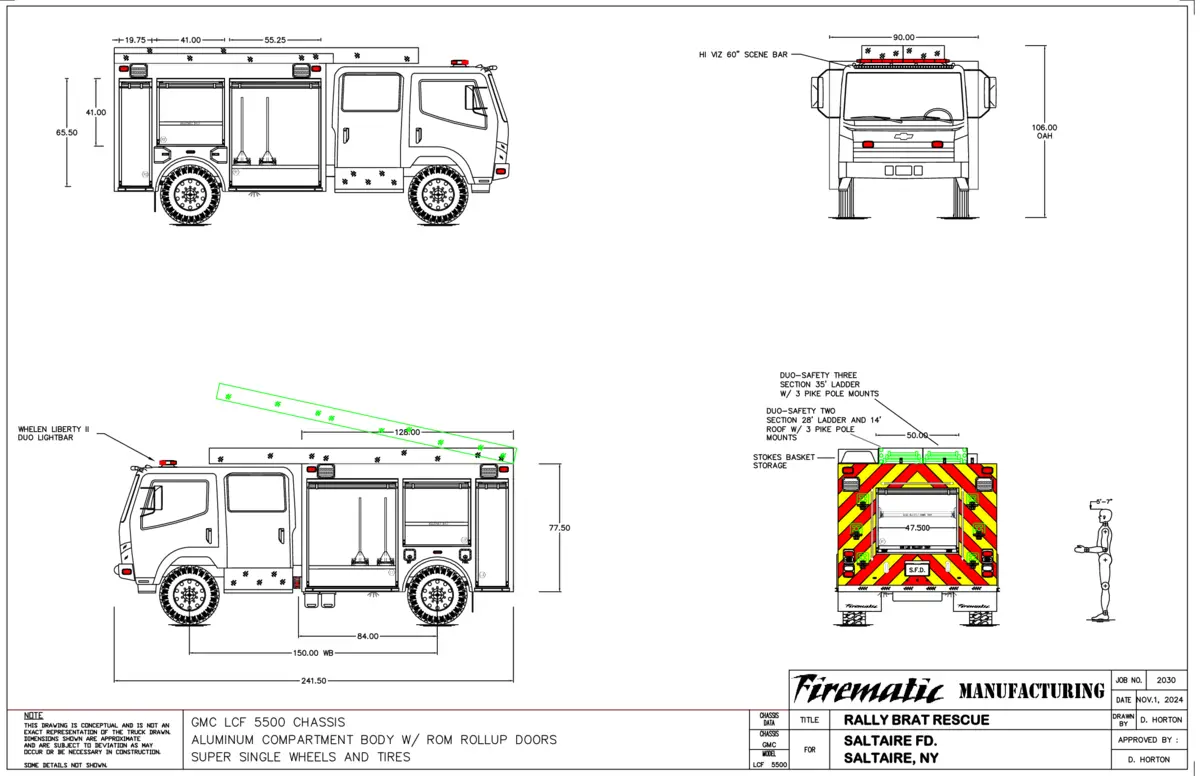 SALTAIRE VOL. FIRE COMPANY RESCUE BRAT drawing preview