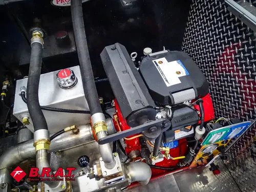 Pump components and wiring close-up from side angle.