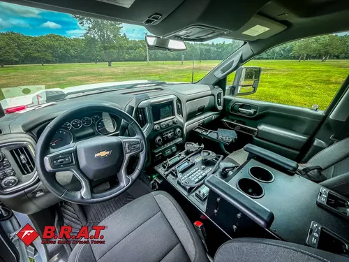 Passenger-side dashboard and center console from interior angle.