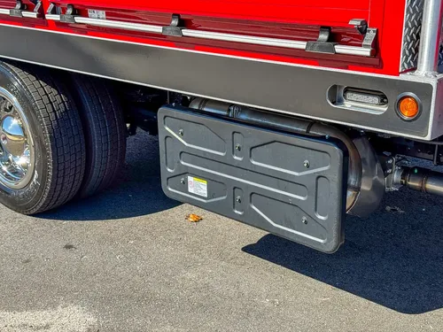 Lower side chassis close-up with rectangular tank and frame rail.