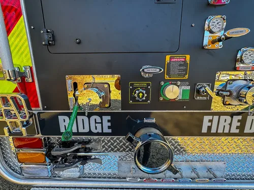 Close-up of the center section of the rear pump control panel.