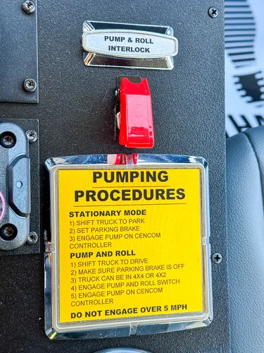 Close-up of procedure card and nearby dashboard controls.