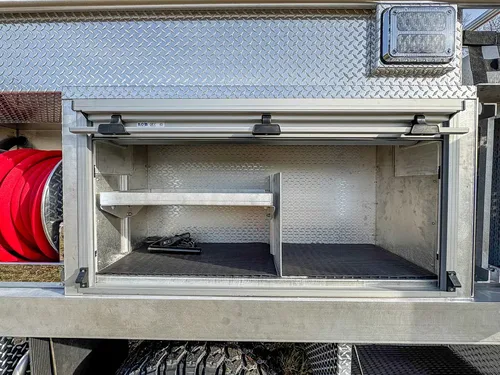 Red brush truck exterior or equipment detail, photo 20 of 97.