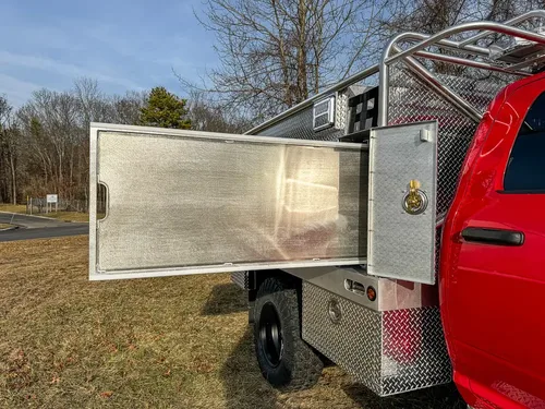 Red brush truck exterior or equipment detail, photo 25 of 97.