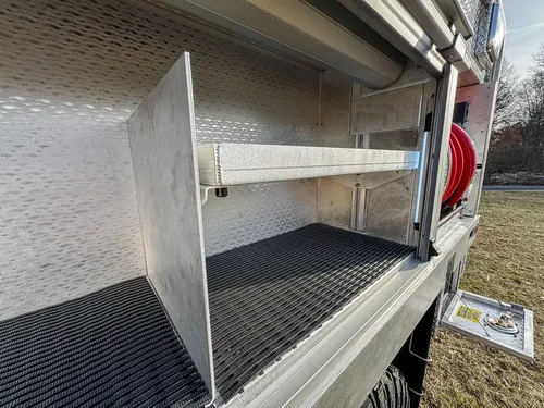 Red brush truck exterior or equipment detail, photo 41 of 97.