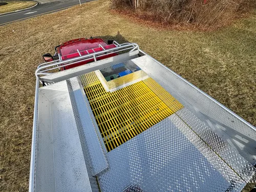 Red brush truck exterior or equipment detail, photo 64 of 97.