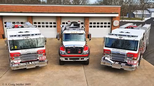 Top-down lineup view showing three front ends and roof light bars