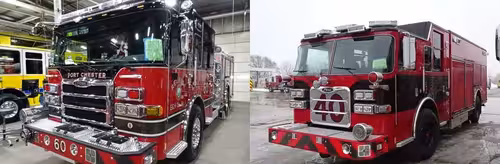 Pierce Enforcer Pumper elevated exterior view, photo 3 of 3