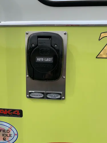 Beukendaal Pierce Enforcer pumper fuel fill and exterior control close-up