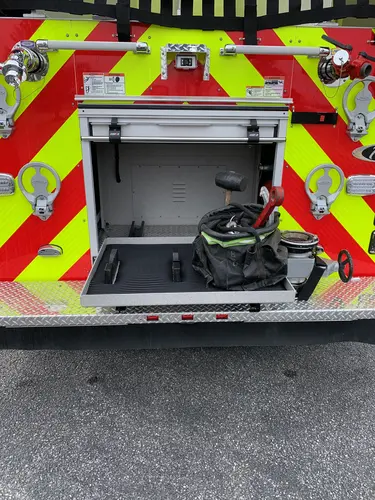 Beukendaal Pierce Enforcer pumper rear step compartment open