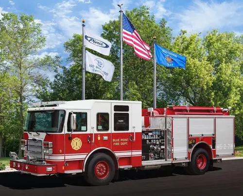 Blue Point FD, NY - Pierce Enforcer Pumper Delivery