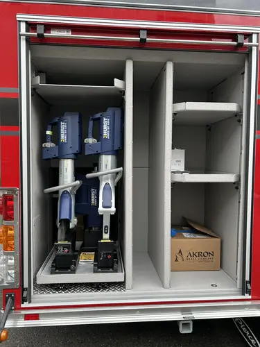 Branford Pierce Impel PUC pumper slide-out compartment with mounted tools