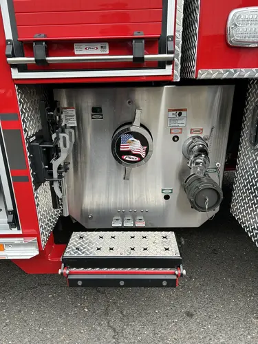 Branford Pierce Impel PUC pumper cab interior with dashboard and center console