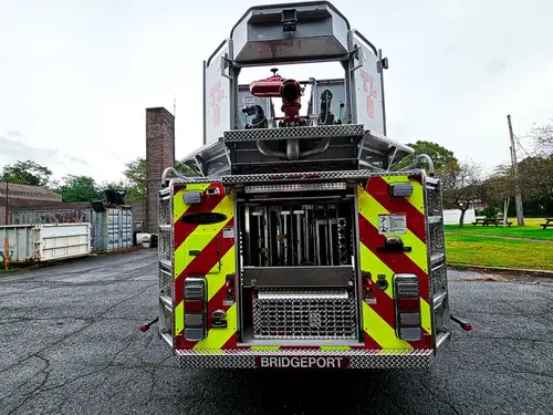 Bridgeport FD, CT - Pierce Enforcer Aerial Delivery