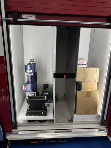 Danbury Pierce Enforcer 100-foot aerial tower narrow body compartment open