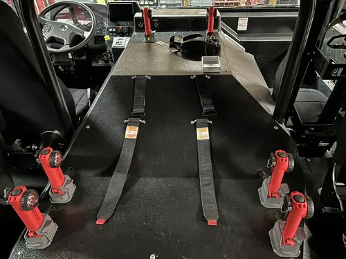 Goshen Pierce Enforcer pumper crew cab rear seating with SCBA mounts