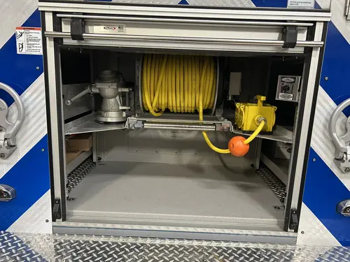 Goshen Pierce Enforcer pumper side compartment with mounted hand tools
