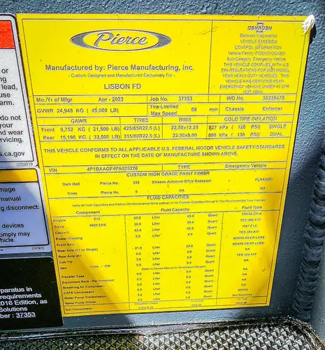 Pierce Enforcer Pumper exterior view, photo 32 of 70