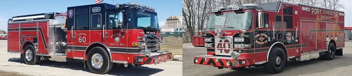 Pierce Enforcer Pumper elevated exterior view, photo 2 of 3