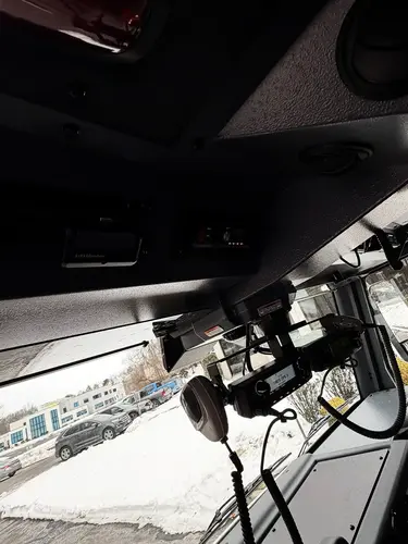 Rear crew area view showing SCBA seat backs and interior door panel
